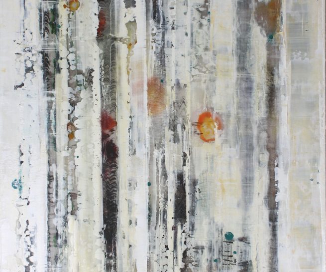 Parallel Layers Number 19 White 2018 • 18" x 12" • Mixed Media