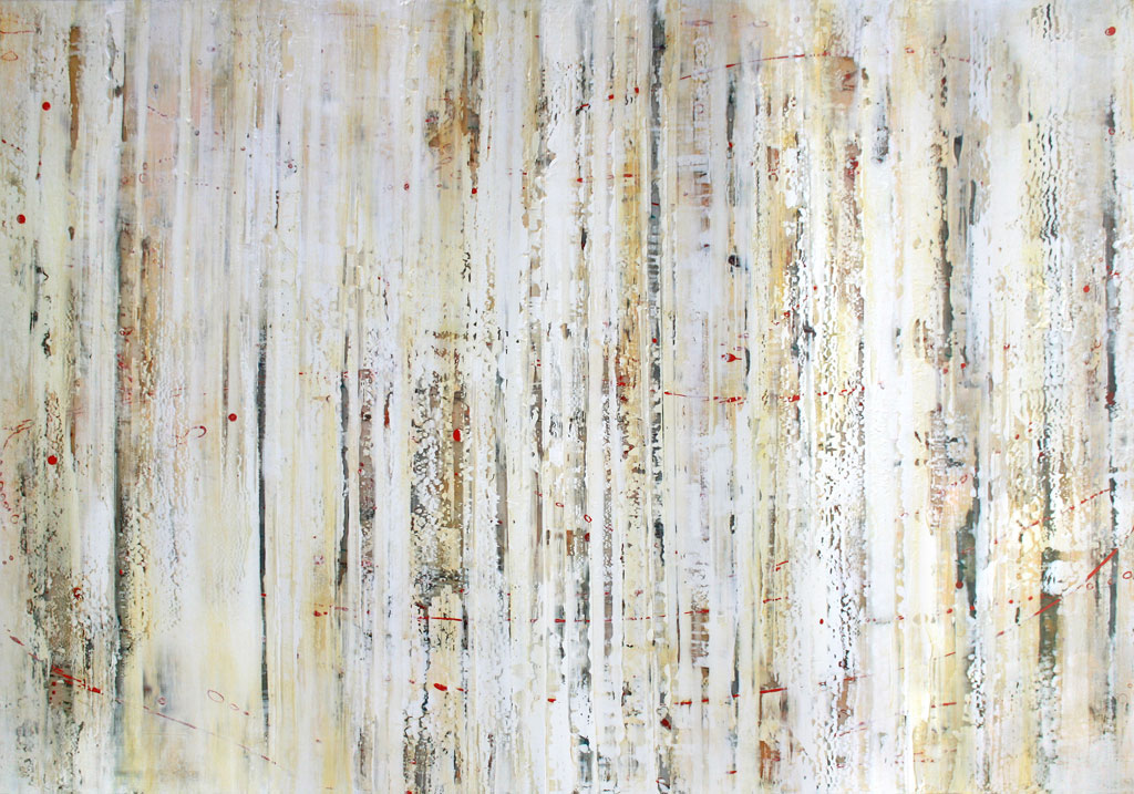 Parallel Layers Number 21 White 2018 • 42" x 60" • Mixed Media