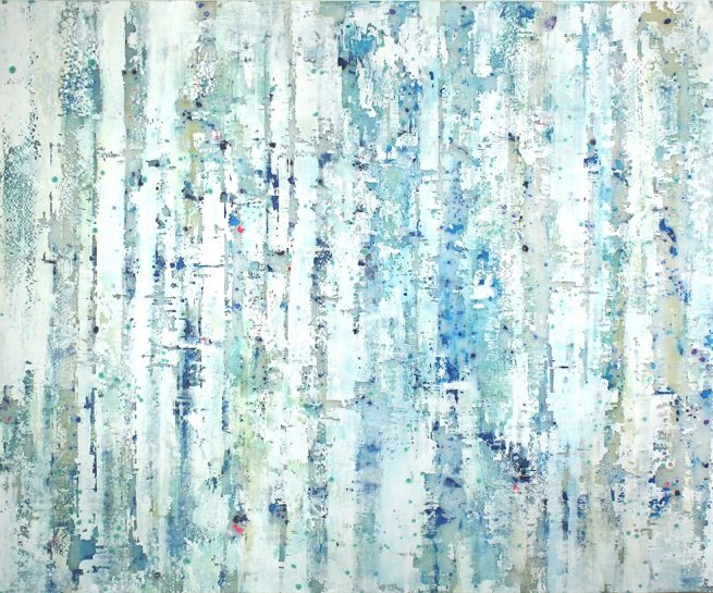Parallel Layers Number 04 Celeste Blue 2019 • 36" x 48" • Mixed Media