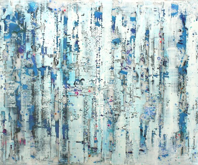 Parallel Layers Number 07 Celeste Blue 2019 • 36" x 48" • Mixed Media